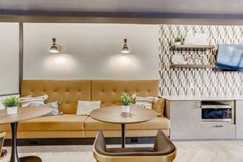 Cascade lounge with seating, foosball and shuffleboard